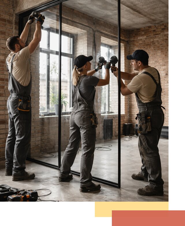 Стеклянные перегородки лофт — изготовление и монтаж в Тайшете