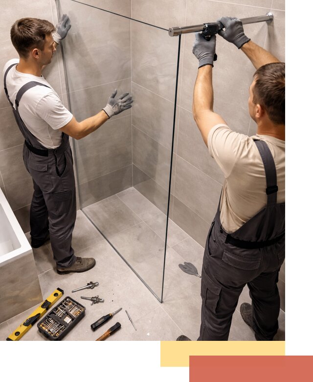 Стеклянные перегородки для душа в Тайшете — изготовление и монтаж