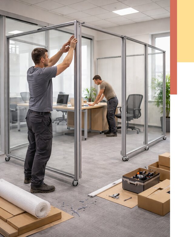 Мобильные офисные перегородки в Тайшете от 12981 руб. — установка под ключ | ОТДЕЛОЧНИК-Тшт