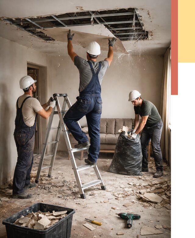 Демонтаж гипсокартонного потолка в Тайшете от 436 руб. за м2 — ОТДЕЛОЧНИК-Тшт