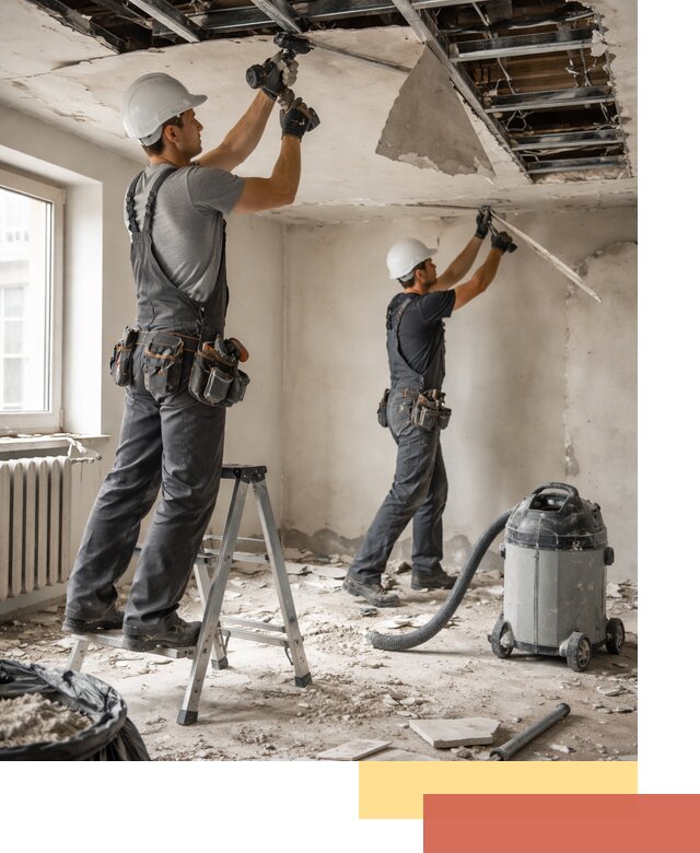 Демонтаж гипсокартонного потолка в Тайшете быстро и аккуратно