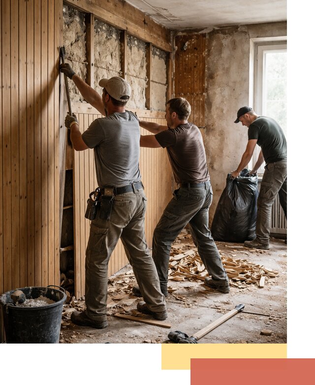 Демонтаж вагонки и вывоз материалов в Тайшете