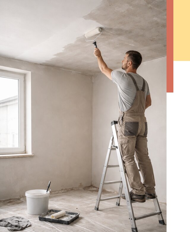 Грунтовка потолка в Тайшете от 2596 руб. — быстро и недорого | ОТДЕЛОЧНИК-Тшт