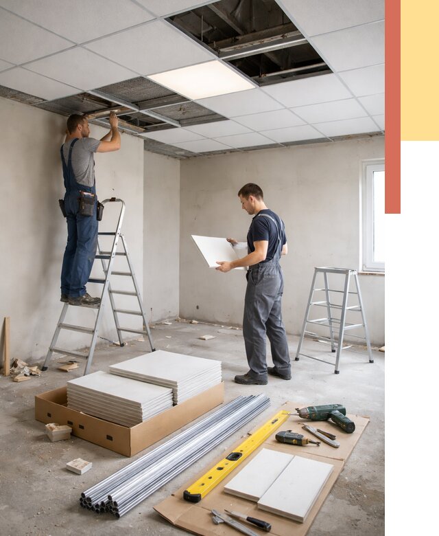 Монтаж потолка армстронг в Тайшете от 4673 руб/м2 — быстрая установка под ключ | ОТДЕЛОЧНИК-Тшт