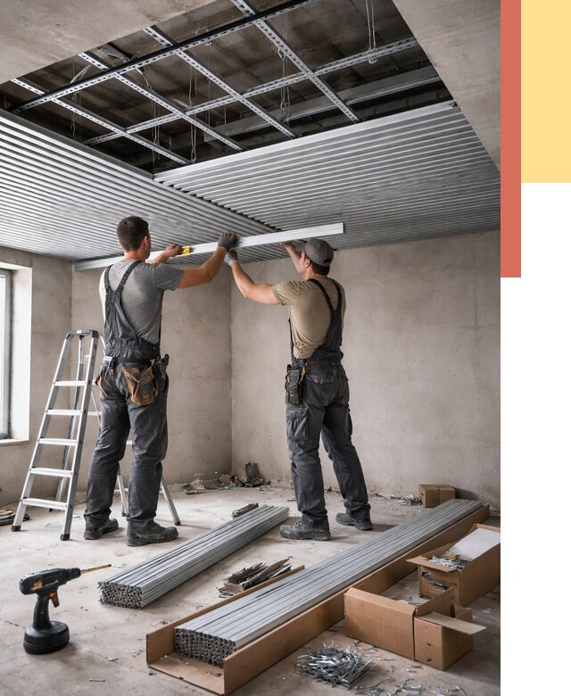 Монтаж реечного потолка в Тайшете от 4673 руб. под ключ | ОТДЕЛОЧНИК-Тшт