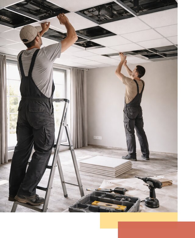 Замена плит подвесного потолка в Тайшете быстро и качественно