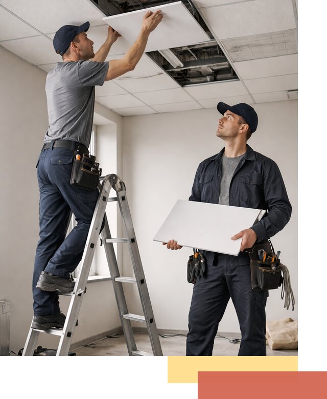 Обслуживание подвесного потолка в Тайшете — ремонт и чистка