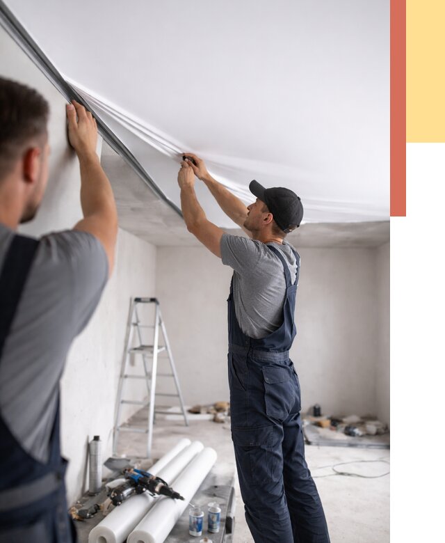 Монтаж матового натяжного потолка в Тайшете от 4673 руб./м² — быстро и недорого | ОТДЕЛОЧНИК-Тшт