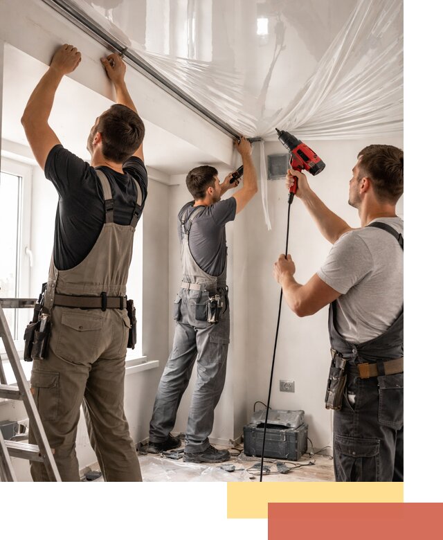 Монтаж глянцевого натяжного потолка в Тайшете быстро и качественно