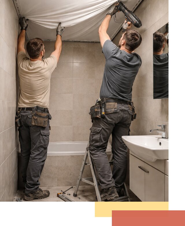 Монтаж натяжного потолка в ванной в Тайшете быстро и качественно