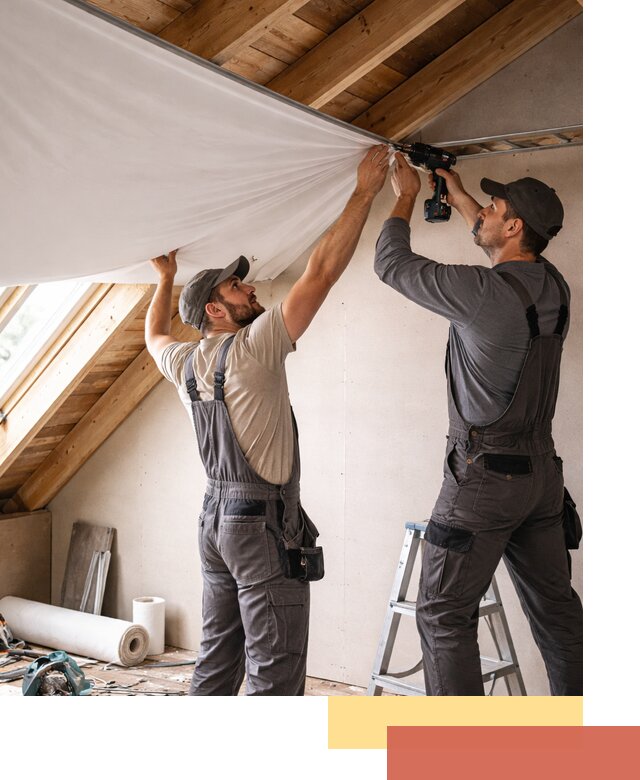 Монтаж натяжного потолка в мансарде в Тайшете