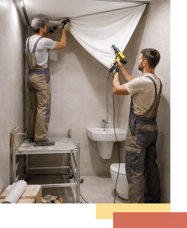 Монтаж натяжного потолка в санузле в Тайшете