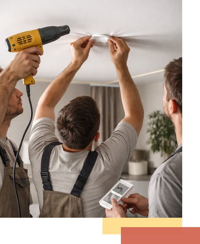 Ремонт прокола полотна натяжного потолка в Тайшете