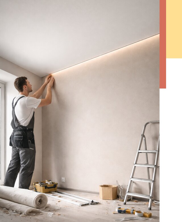 Теневые натяжные потолки в Тайшете от 8516 руб. под ключ | ОТДЕЛОЧНИК-Тшт