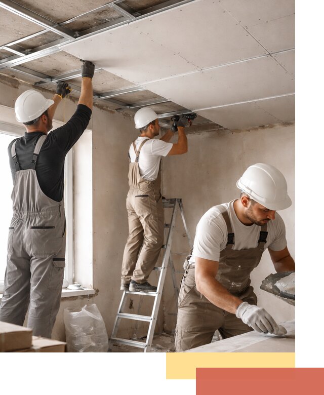 Одноуровневый потолок из гипсокартона в Тайшете — монтаж и отделка