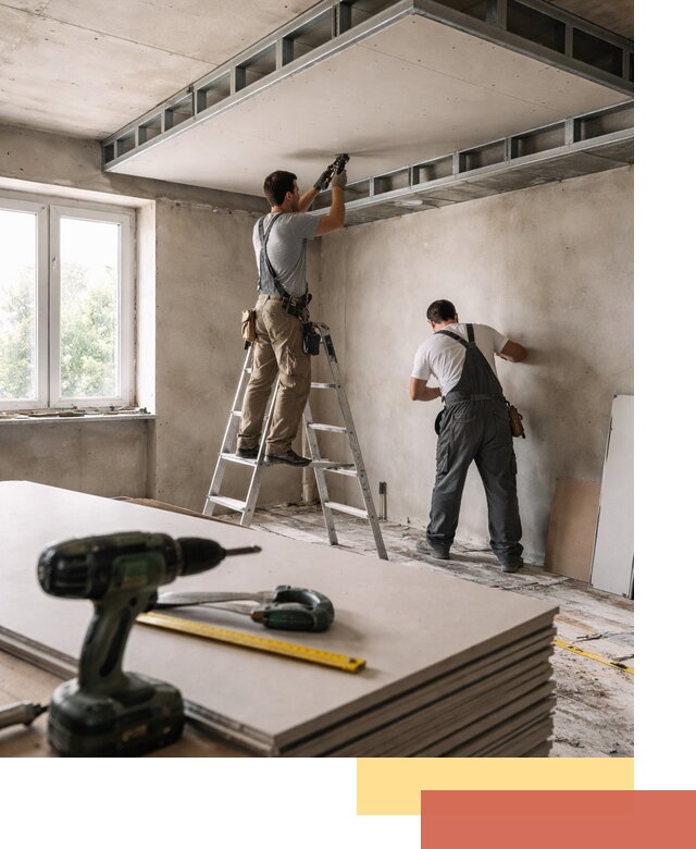 Двухуровневый потолок из гипсокартона в Тайшете