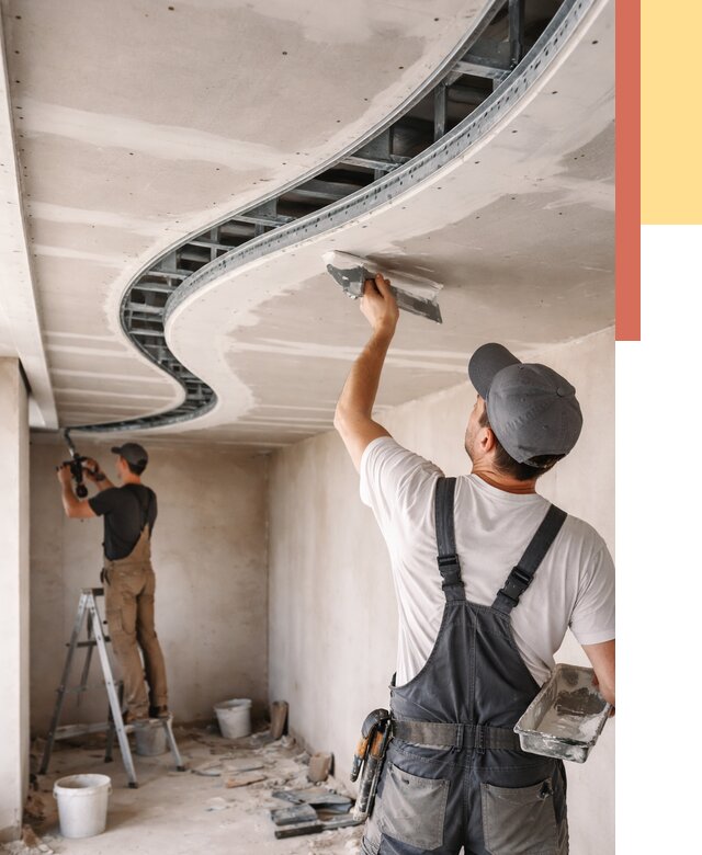 Криволинейный потолок из гипсокартона в Тайшете от 2181 руб./м2 | ОТДЕЛОЧНИК-Тшт