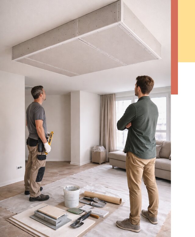 Короб на потолке из гипсокартона в Тайшете от 2285 руб. — монтаж и услуги под ключ | ОТДЕЛОЧНИК-Тшт