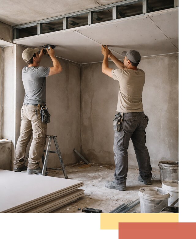 Короб из гипсокартона на потолке под ключ в Тайшете