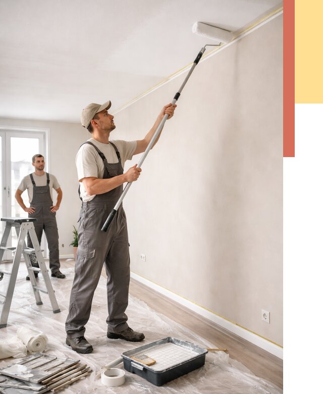 Покраска потолка из гипсокартона в Тайшете от 4673 руб./м2 — услуги под ключ | ОТДЕЛОЧНИК-Тшт