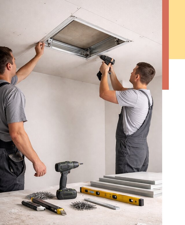 Установка люка в потолок ГКЛ в Тайшете от 2596 руб. под ключ | ОТДЕЛОЧНИК-Тшт