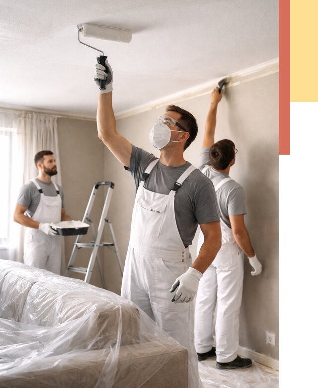 Покраска потолка водоэмельсионной краской в Тайшете от 2285 руб/м² — услуги под ключ | ОТДЕЛОЧНИК-Тшт