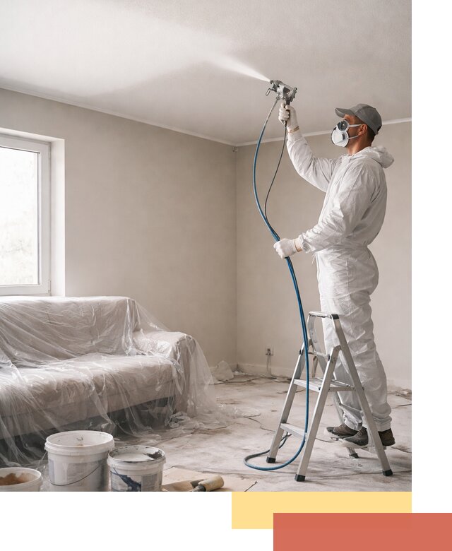 Покраска потолка краскопультом в Тайшете быстро и качественно