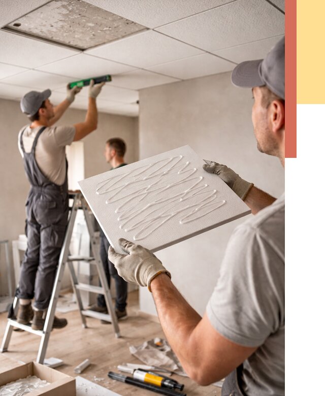 Монтаж потолочной плитки в Тайшете от 4673 руб. — быстро и недорого | ОТДЕЛОЧНИК-Тшт