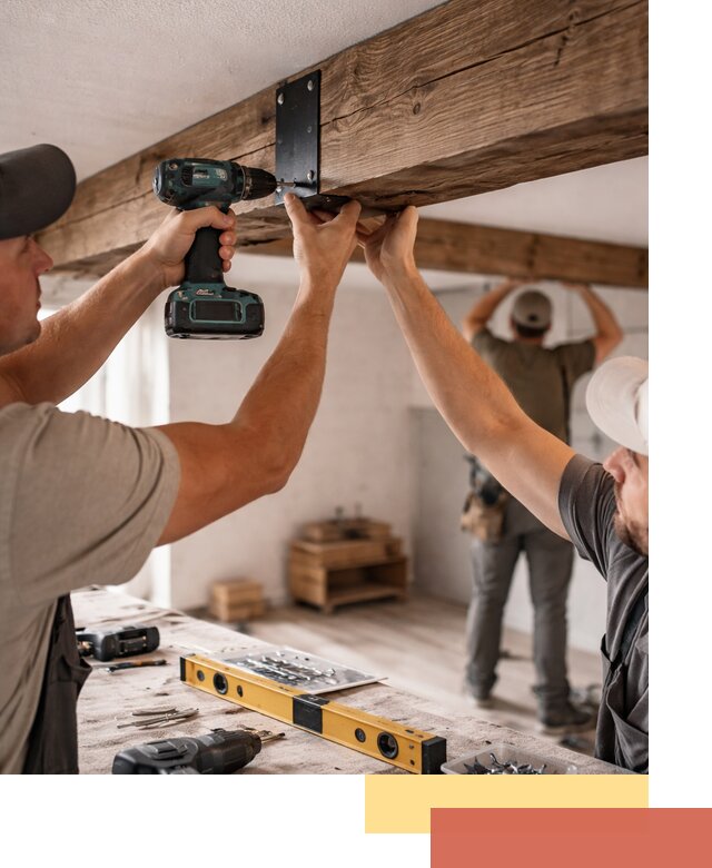 Монтаж декоративных потолочных балок в Тайшете