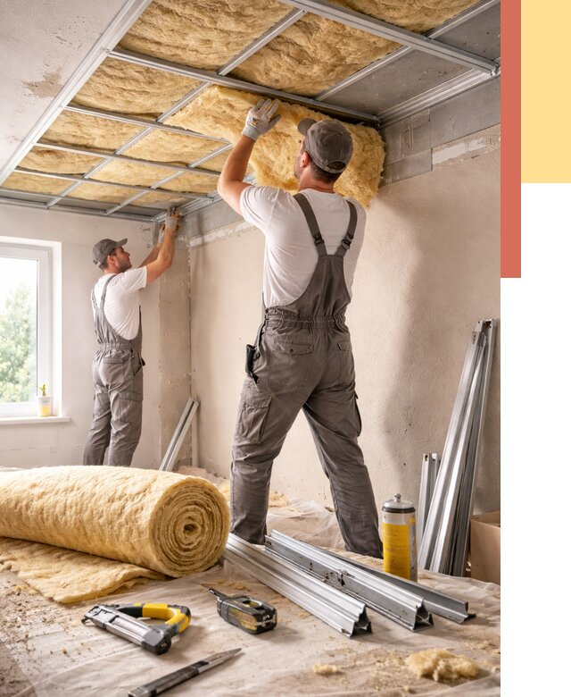 Утепление потолка в Тайшете от 7477 руб/м2 — недорого, быстро, под ключ | ОТДЕЛОЧНИК-Тшт